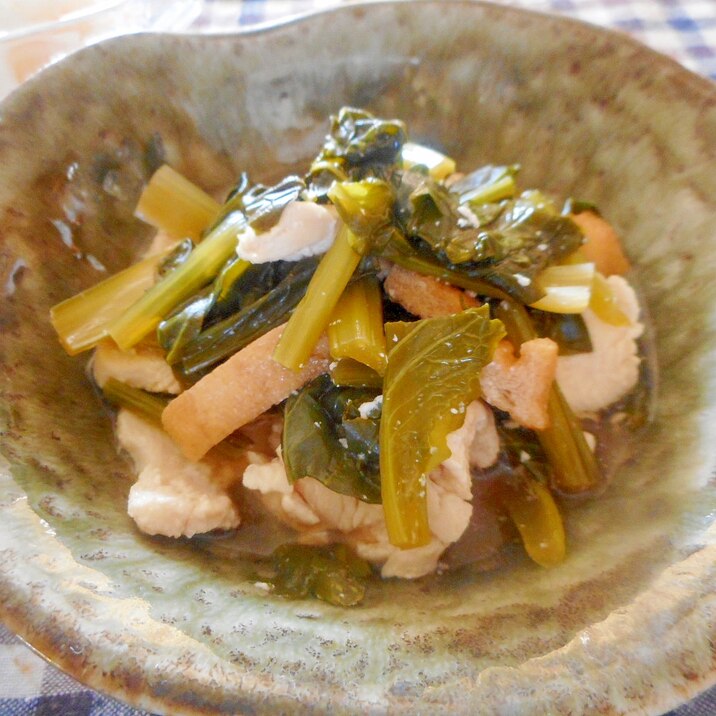 小松菜と胸肉の煮浸し
